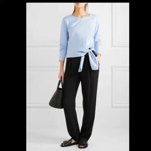 𝅺theory Serah Stretch-Cotton Tie-Waist Top